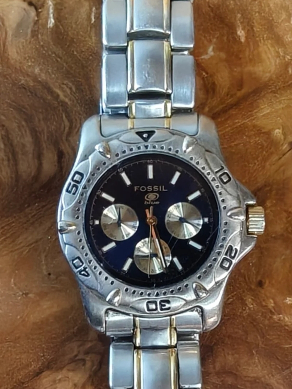 Vintage Fossil Blue Men's Watch
